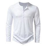 AIDASE  -  Spring Autumn Men Classic Casual Soild Color Shirt Men Fashion Tops Tees Men Slim Fit Long Sleeve Tshirt Tee Shirt aidase-shop