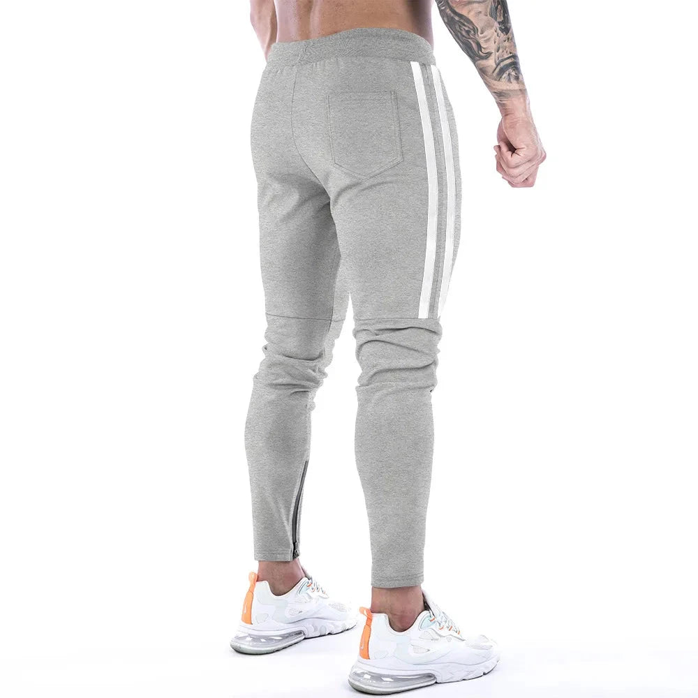 AIDASE  -  Gym Skinny Jogger Pants Men Running Sweatpants Fitness Bodybuilding Sports Pants Zip pocket Male Cotton Jogging Trousers men aidase-shop