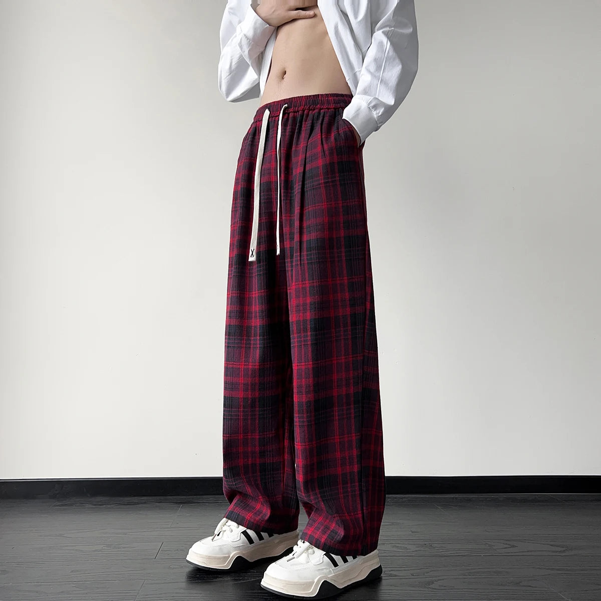 Aidase New Men's Jogger Plaid Sweatpants Men Harajuku Oversized Streetwear Y2k Hip Hop Wide Leg Baggy Harem Long Trousers Cargo Pants aidase-shop