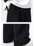 Aidase Cotton Straight Leg Sweatpants Men's Loose Drape Side Stacked Athletic Casual Pants Irregularly  Soft Breathable Simple Sport aidase-shop