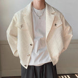 AIDASE  -  American Style Men Jacket Trendy All-match Long Sleeve Single-breasted Coats Simpel Metal Decoration Loose Clothes 21E6722 aidase-shop