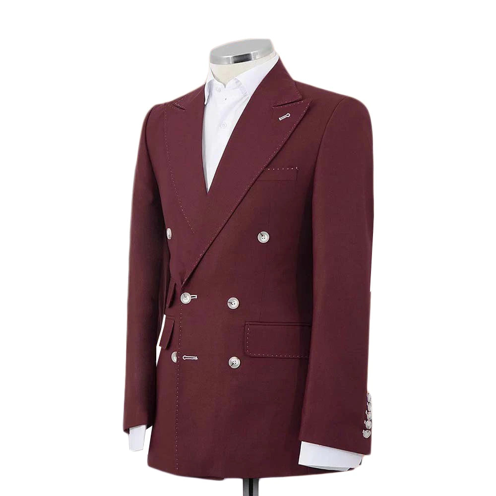 Aidase Luxury Wedding Suits For Men Double Breasted Groom Wear Slim Fit Tuxedos Evening Party 2 Pcs Jacket Pants Custom Made aidase-shop