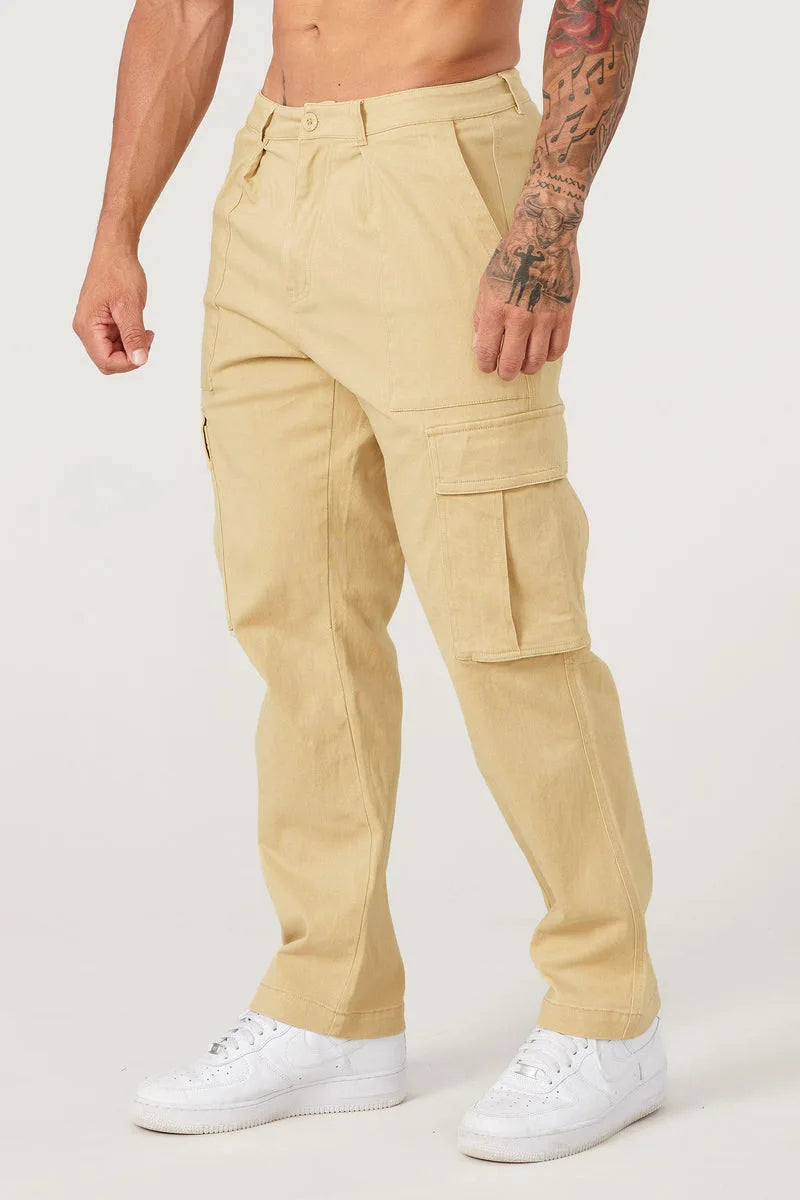 AIDASE  -  Autumn Men's Patchwork Solid Casual Loose Straight Trousers aidase-shop