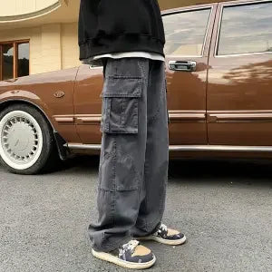 Aidase Harajuku Cargo Pants Men Autumn Winter Fashion Loose Straight Versatile Casual Pants New Vibe High Street Wide Leg Men Pants aidase-shop