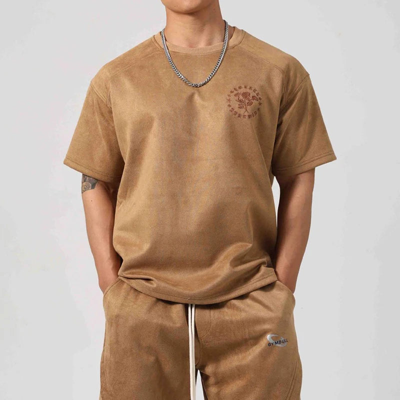 AIDASE  -  Fashionable Florals Embroidery Pullover Tops For Men Daily Leisure Short Sleeve O Neck Tee 2025 Summer Casual Mens Slim T-shirts aidase-shop