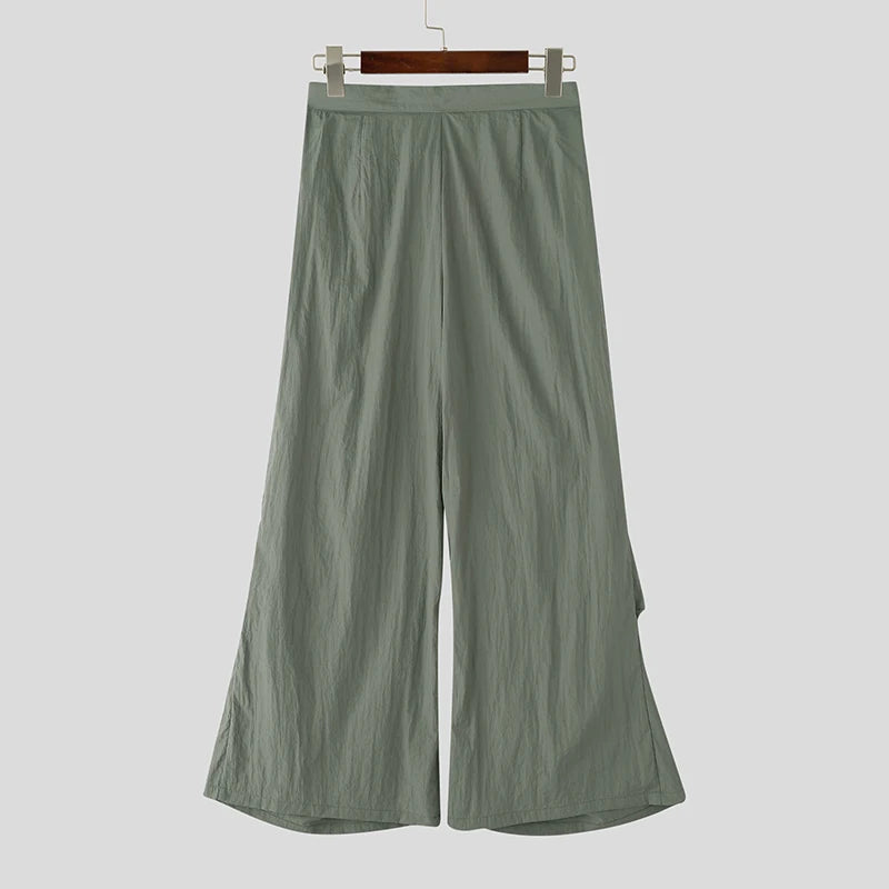 AIDASE  -  2025 Men Wide Leg Pants Joggers Elastic Waist Pleated Trousers Men Streetwear Oversize Korean Style Fashion Long Pants aidase-shop