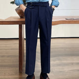 Men's Fashion Fall Stripe Straight Men Clothes Office Trousers Luxury High Waist Casual Pants Korean Versatile Slim Long Pants aidase-shop
