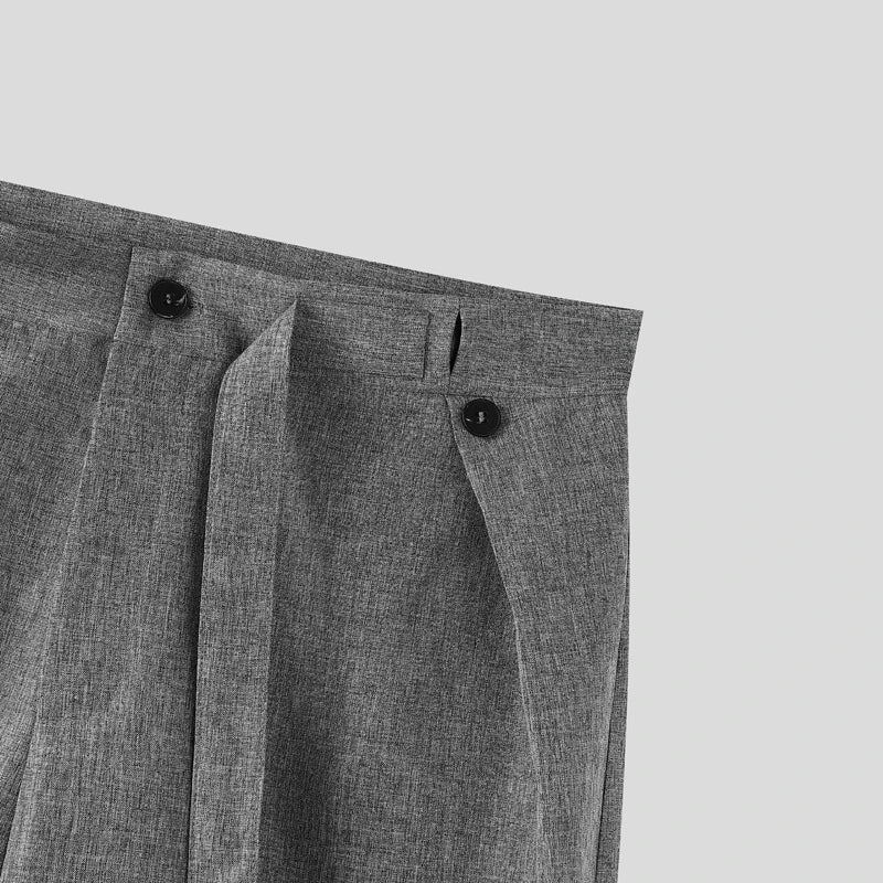 AIDASE  -  Men Pants Solid Color Loose Button Joggers Casual Straight Trousers Men Streetwear 2025 Fashion Male Long Pants S-5XL aidase-shop