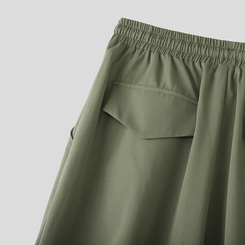 AIDASE  -  Men Cargo Pants Solid Color Drawstring Joggers Loose Casual Trousers Men Streetwear 2025 Fashion Male Long Pants S-5XL aidase-shop