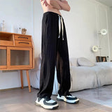 AIDASE  -  Men's Clothing Slim Straight Pants New Black White Casual Trendy Versatile Bad Boy Fashion Office Ready Trousers aidase-shop