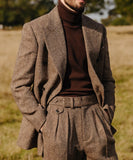 167.67 Aidase Chic Herringbone Men Wedding Suits Peaked Lapel Double Breasted Tuxedos For Groom Blazer Pants Party Business Set aidase-shop