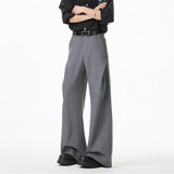 AIDASE  -  New Simple Men's Suit Pants Solid Color Casual Splicing Bottom Wide Leg Loose Male Spring Trousers Menswear Korean 24K2735