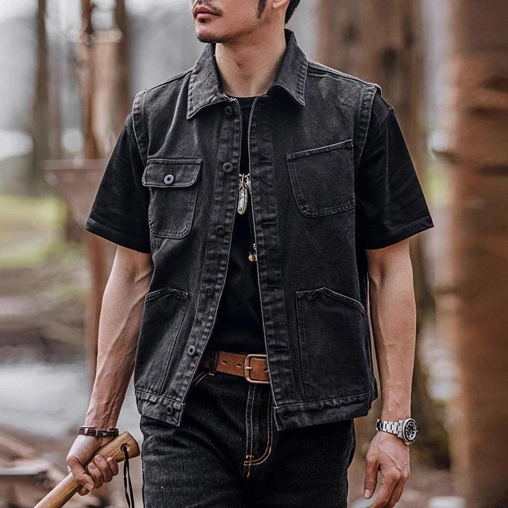 AIDASE  -  Four Seasons Mens Low-Luxury Tough Retro Multi-Pocket Hunting Vest Cargo Camping Outdoor Pocket Multi-Functional Men Dress Cargo aidase-shop