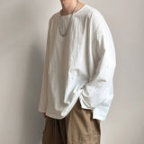 AIDASE  -  Spring Autumn Round Neck Loose T-Shirt Men Cotton Linen Long Sleeve Casual Male Tshirt Comfortable Breathable Hip Hop Tees Tops aidase-shop