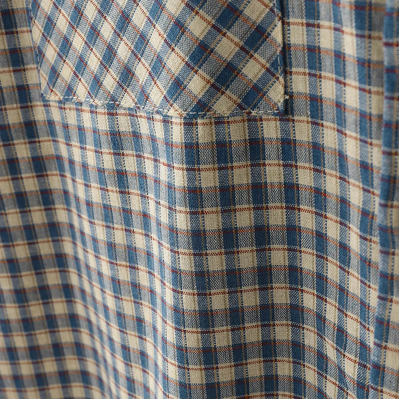 AIDASE  -  Men Plaid Shirt Lapel Short Sleeve Pockets Korean Style Men Clothing Summer Loose 2025 Streetwear Causal Male Crop Tops aidase-shop