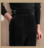 Corduroy High Waist Office Warm Casual Pant Italian Busines Pant Top Quality Straight Trouser Pant For Men Pantalon Para Hombres aidase-shop