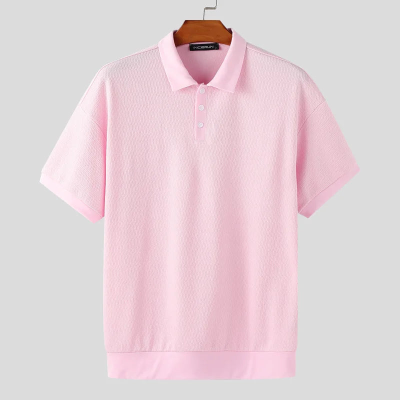 AIDASE  -  Men Shirt Lapel Short Sleeve Korean Style Loose Shirts Men Summer Tops Streetwear Solid Casual Men Clothing S-5XL aidase-shop