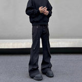 AIDASE  -  American High Street Fashion Flared Pants Men 2025 Spring And Summer New Trend Straight Slim Casual Black Pants Mens Clothing aidase-shop