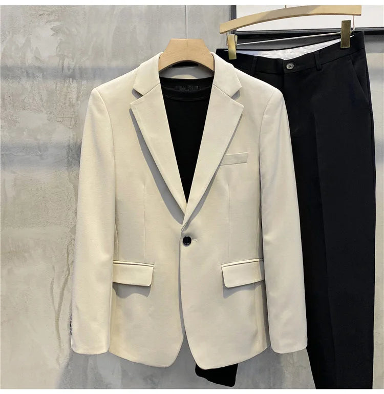AIDASE  -  Casual Suit Jacket for Men in Spring and Autumn Slim and Free of Ironing Light Mature Style Handsome aidase-shop
