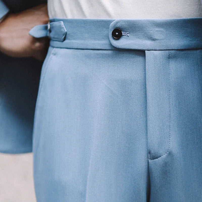 Aidase High Quality Trousers Pant For Man Office Trouser Men Blue Business Casual Pant British Social Club Outfits Pantalones Hombre aidase-shop