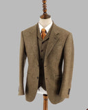 Aidase Herringbone Men Suit Tailor-Made 3 Pieces Blazer Vest Pants Tuxedo Single Breasted Fashion Business Wedding Groom Prom Tailored aidase-shop