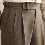 Aidase British Mens Dress Pant High Waist Straight Leg Pants Italian Business Naples Retro Trouser Hombre Fashion Social Trousers Pant aidase-shop