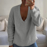 AIDASE  -  Men Sweater Autumn Solid Color Knitted V Neck Long Sleeve Male Pullovers Streetwear 2025 Fashion Casual Men Clothing aidase-shop