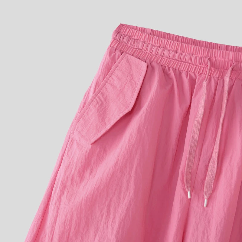 AIDASE  -  Men Cargo Pants Drawstring Solid Color Joggers Casual Trousers Men Streetwear 2025 Quick Dry Fashion Male Pants S-5XL aidase-shop