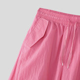 AIDASE  -  Men Cargo Pants Drawstring Solid Color Joggers Casual Trousers Men Streetwear 2025 Quick Dry Fashion Male Pants S-5XL aidase-shop