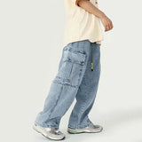 Aidase Baggy Jeans Trousers Male Denim Pants Black Wide Leg Pants Men's Jeans Loose Casual Korean Streetwear Hip Hop Harajuku aidase-shop