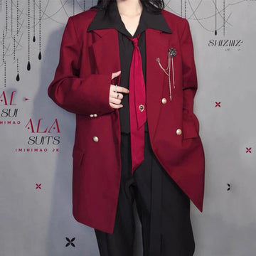 AIDASE  -  Temperament Casual Male Blazer Double Breasted Long Sleeve Personality Decoration Fashion Handsome Men's Suit Coat 21E6875 aidase-shop