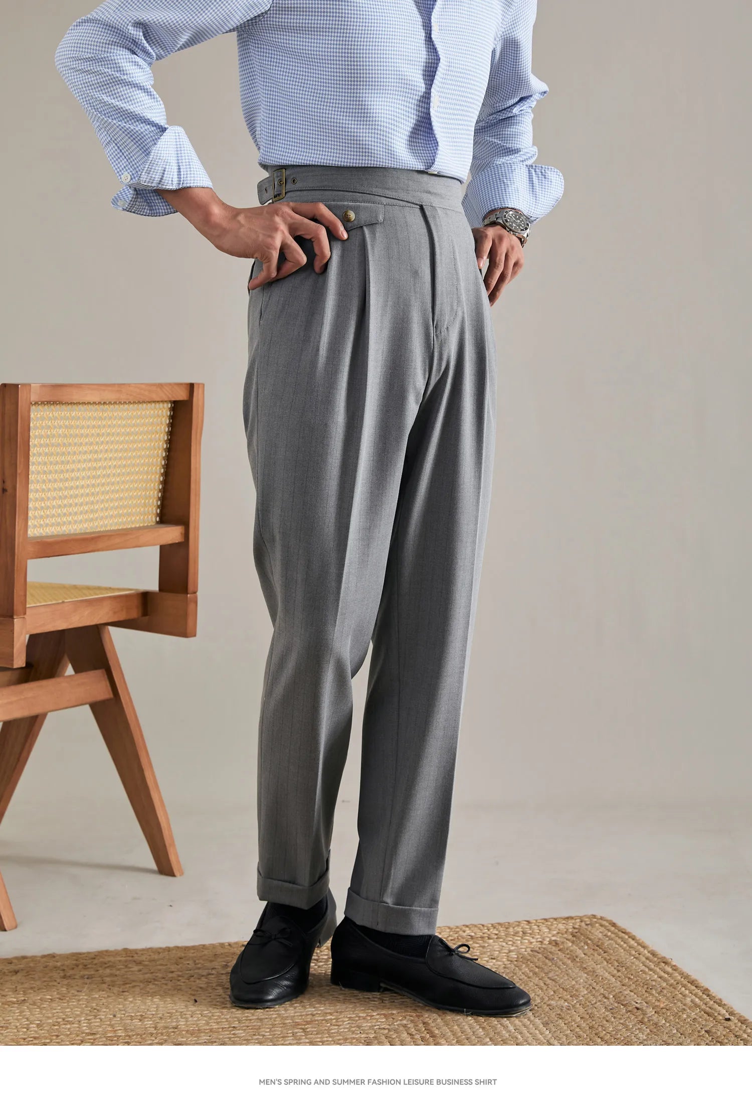 Aidase 3 Colors British Stripe Trousers Pant For Man Social Outfits Pantalones Hombre 2024 Office Trouser Men Business Casual Pant aidase-shop