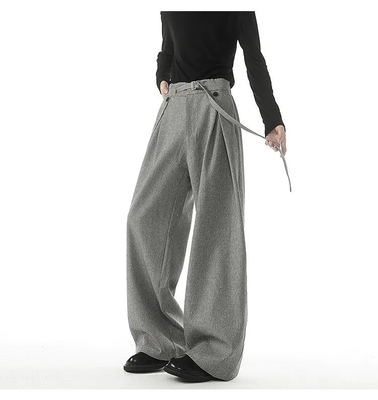 AIDASE  -  Trend New Men Casual Trousers 2025 Autumn Fashion Solid Color Straight-leg All-match Male Pants Loose Menswear Tide 21E7546 aidase-shop