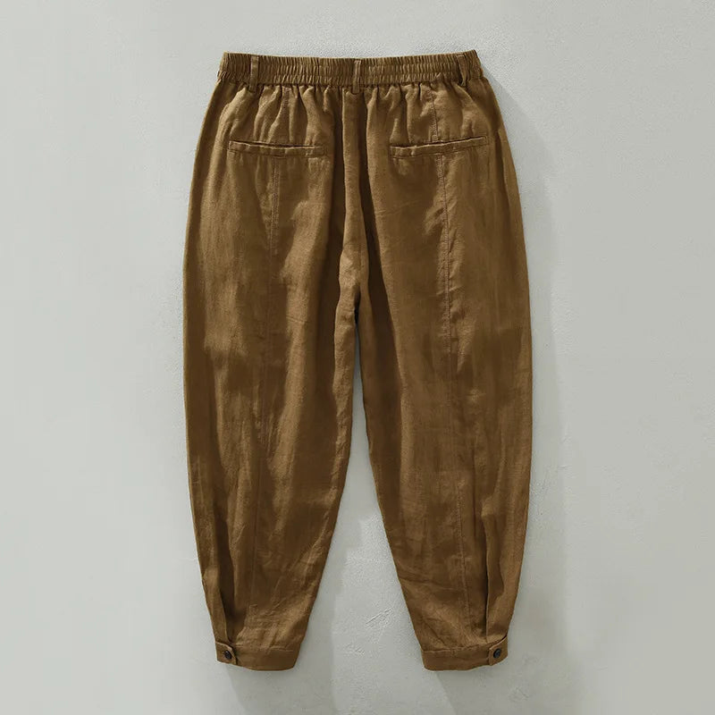 Aidase 100% Linen Light Breathable Pants for Men Summer Thin Tapered Straight Trousers 24ss Y2k Youth Male Casual Pants Loose Jogger aidase-shop