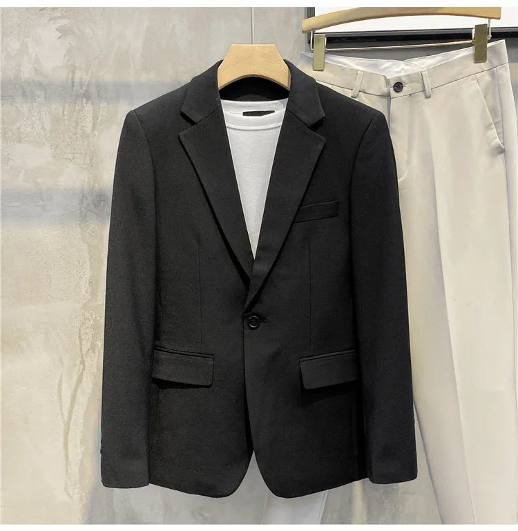AIDASE  -  Casual Suit Jacket for Men in Spring and Autumn Slim and Free of Ironing Light Mature Style Handsome aidase-shop