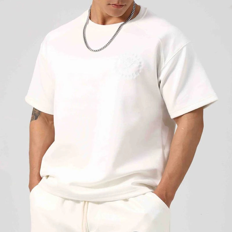 AIDASE  -  Fashionable Florals Embroidery Pullover Tops For Men Daily Leisure Short Sleeve O Neck Tee 2025 Summer Casual Mens Slim T-shirts aidase-shop