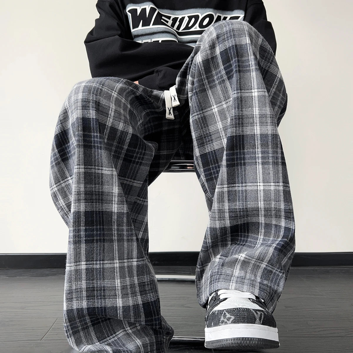 Aidase New Men's Jogger Plaid Sweatpants Men Harajuku Oversized Streetwear Y2k Hip Hop Wide Leg Baggy Harem Long Trousers Cargo Pants aidase-shop