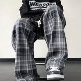 Aidase New Men's Jogger Plaid Sweatpants Men Harajuku Oversized Streetwear Y2k Hip Hop Wide Leg Baggy Harem Long Trousers Cargo Pants aidase-shop