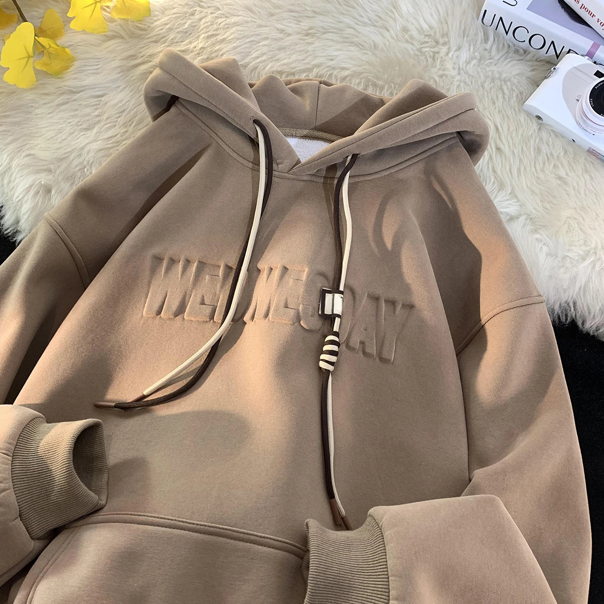 Aidase men's winter fashion Letters Casual Hooded Sweatshirt Basic Colours Drawstring Clash Hoodie Loose Comfortable Men Women Hoodies aidase-shop