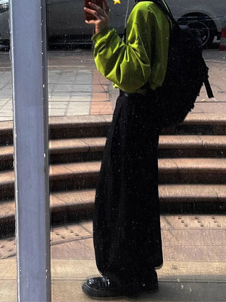 AIDASE  -  Korean Harajuku O-neck Letter Printed Loose Long Sleeved Men's High Street Gothic Sports Casual Fashion Retro Couple Pullover aidase-shop