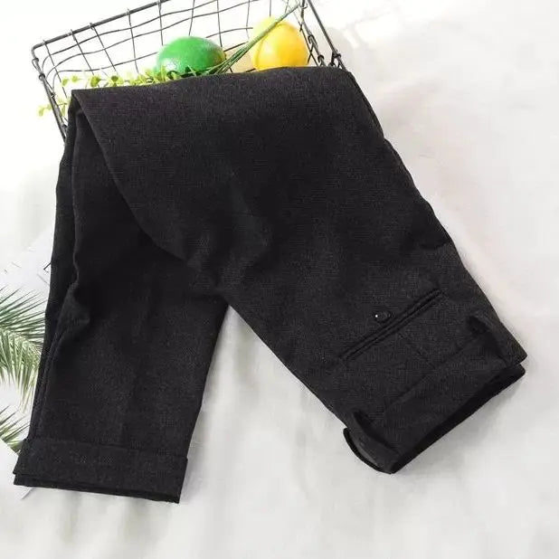 Aidase Men Autumn Winter Men New Long Wool Tweed Trousers Male Office Straight Pants Male Retro Business Casual Suit Pants aidase-shop