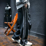 Aidase Trousers Straight Men's Sweatpants Autumn and Winter Male Sports Pants Striped Cotton Elastic Wide Baggy Tracksuit Bottoms Retro aidase-shop