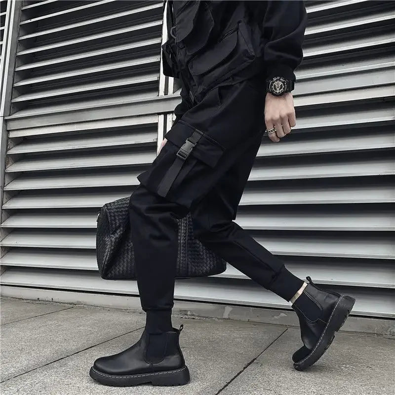 Aidase Male Trousers Black Slim Autumn Men's Cargo Pants Luxury Spandex Fashion Y2k Cotton Nylon Designer Street Loose Big Size Emo aidase-shop
