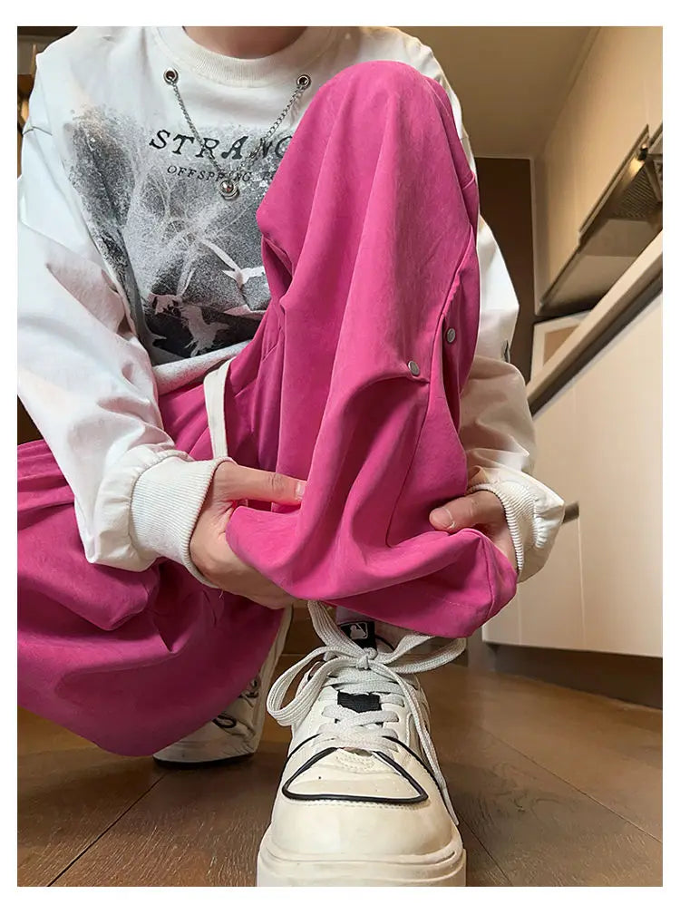 AIDASE  -  Men's Summer Thin Fashion Brand American Vibe Pants Loose Straight Wide-leg Casual Trousers aidase-shop