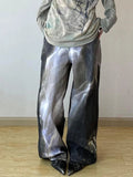 AIDASE  -  American Retro High Waist Full Length Jeans Street Waterfall Print Hip-hop Baggy Pants Women's Casual Y2K Grunge Denim Trouser