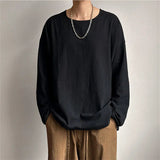 AIDASE  -  Spring Autumn Round Neck Loose T-Shirt Men Cotton Linen Long Sleeve Casual Male Tshirt Comfortable Breathable Hip Hop Tees Tops aidase-shop