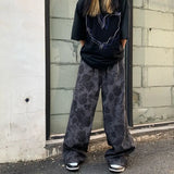 38.65Aidase American Men and Women Trendy and Personalized Straight Tube Spring/summer Thin Print Loose Couple Retro Wide Leg Casual Pants aidase-shop