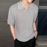 AIDASE  -  Mens Short Sleeve Slim Casual Polo Shirts Summer Stylish Solid Color Men's Knitted Polo Shirt Streetwear Fashion Knitting Polos aidase-shop