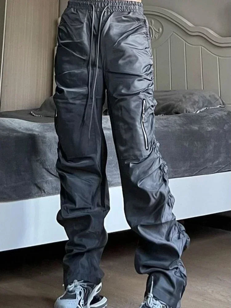Aidase Cargo Pants for Men Trousers Man Black Grey Stacked Hip Hop Nylon Fashion Aesthetic Designer Oversize Korean Style Baggy Cotton aidase-shop