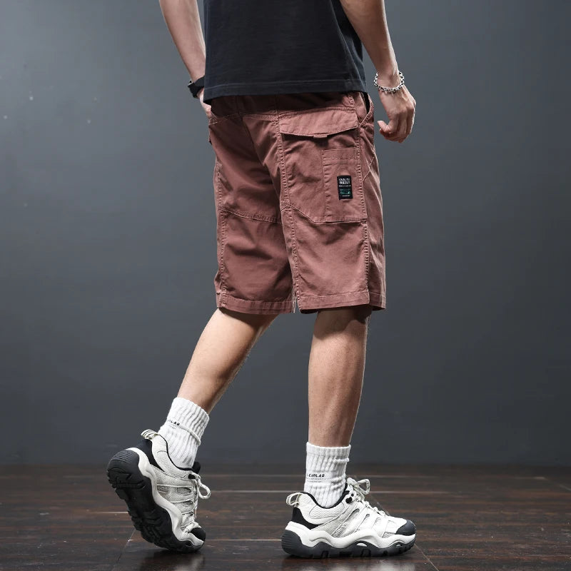 Aidase Washed Cotton Retro Summer American Heavyweight Workwear Shorts Men Blank Basic Slim Fit Casual Cargo Half Pants Cool Youth Male aidase-shop